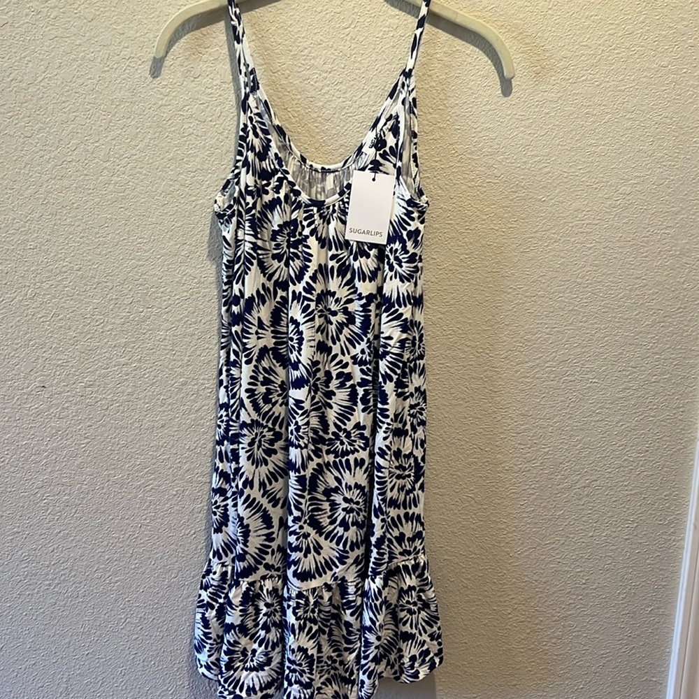 NWT Spaghetti strap, print mini dress